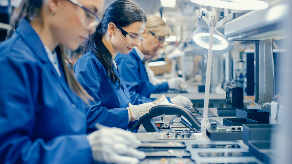 Assembly line workers